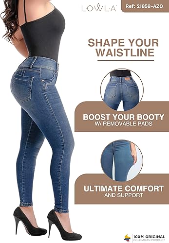 Miniatura 3 de L.O.W.L.A SHAPEWEAR Vaqueros de Talle Alto para Mujer Pantalones Colombianos Levanta Cola Vaqueros Levantamiento de Culos