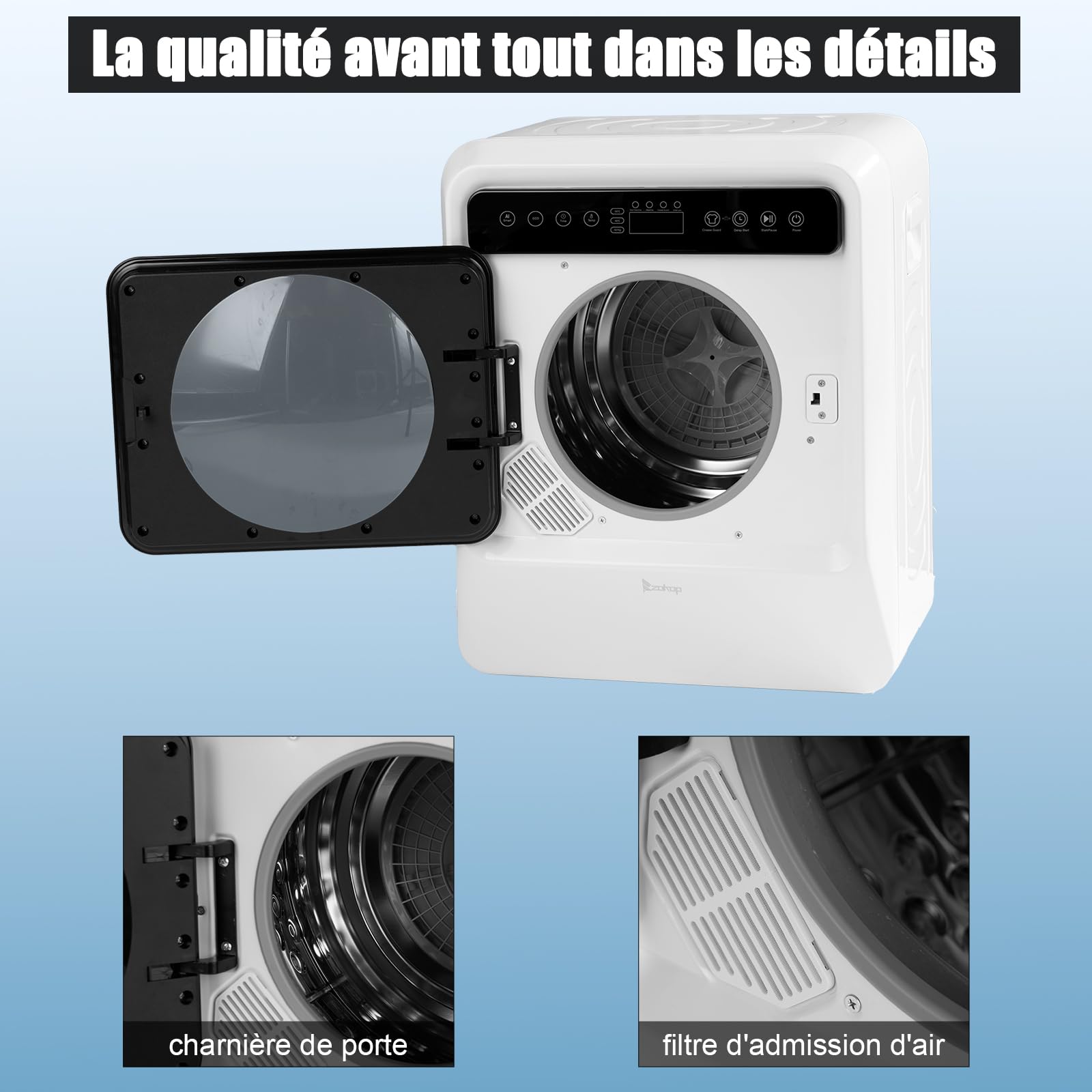 LEADZM Mini Seche Linge Electrique 3 kg (GDZ40-418E)