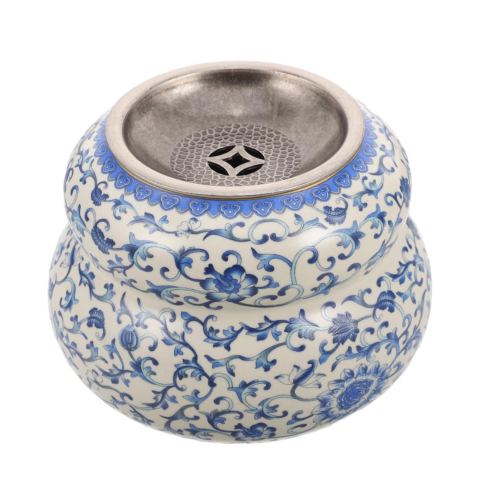 SOLUSTRE Tradycyjny chiński porcelanowy pojemnik na resztki herbaty 700 ml | Pojemnik na ścieki Lotus Design z sitkiem do stanowiska do parzenia herbaty Kung Fu, organizacja biurka