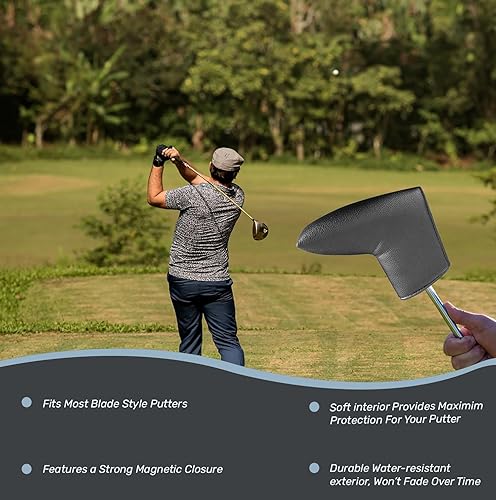 Miniatura 3 de Cubierta de cabeza de putter de hoja magnética de alta calidad, fácil de poner y quitar