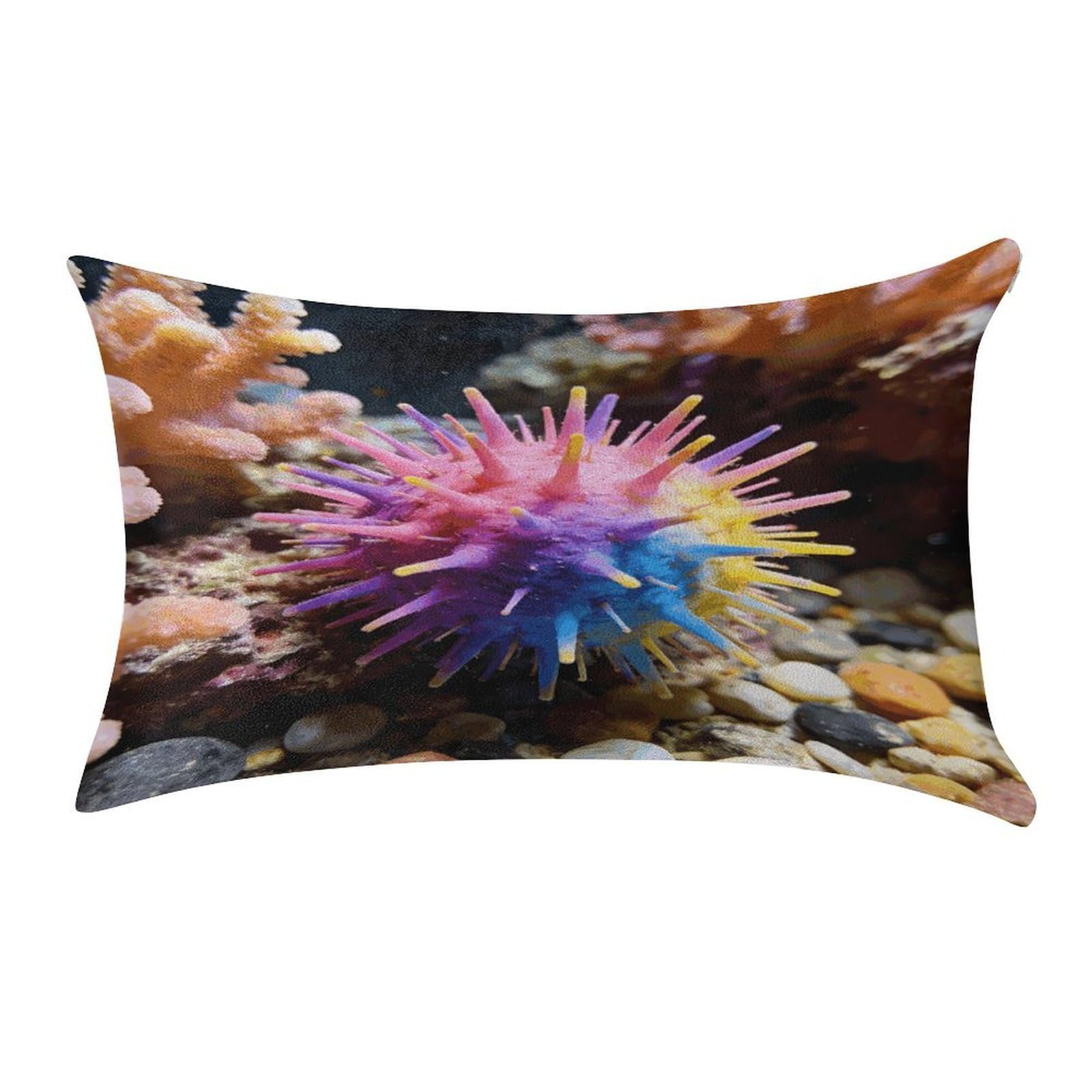 Fodpand Style Colorful Sea Urchin Pillowcase,Elegant Designed Home Decor,Velvet Pillowcase,Soft And Cozy,Pillow Case Cover With Hidden Zipper For Bedroom, Sofa, Couch