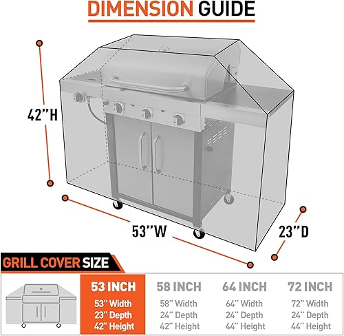Miniatura 2 de Arcedo Funda para parrilla de barbacoa de 53 pulgadas, resistente al agua, para exteriores, resistente a la decoloración, duradera y cómoda,