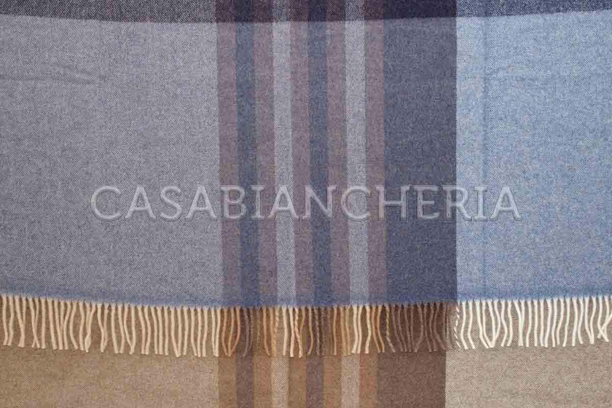 Somma Plaid di Lana Merino Grenoble-Blu