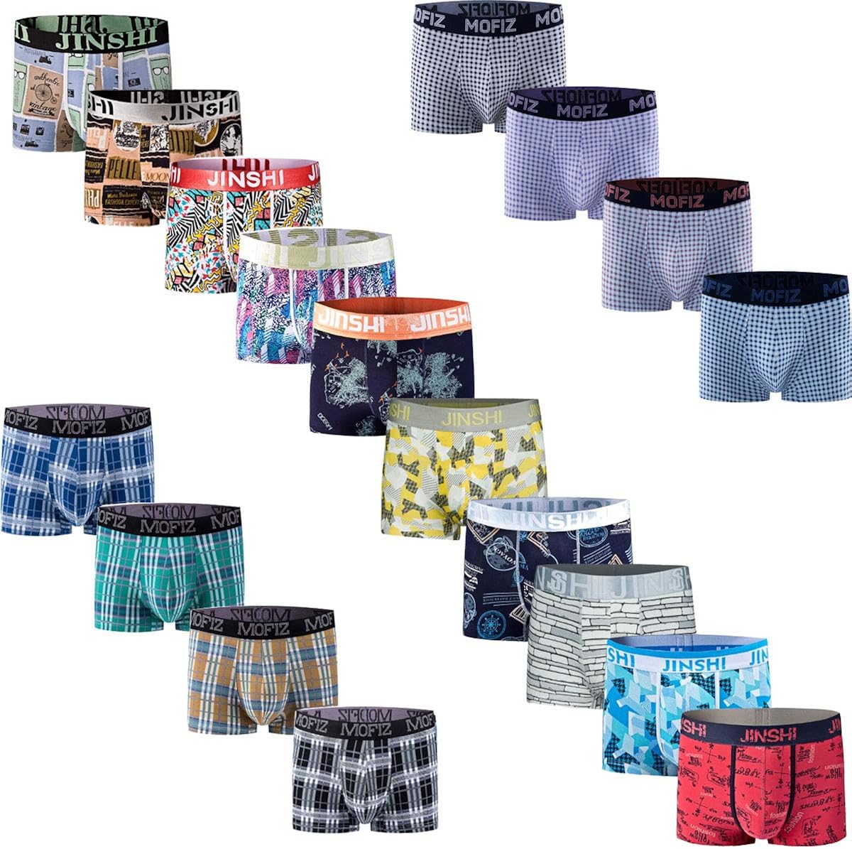 JINSHI Men's Underwear Soft Bamboo Boxer Briefs