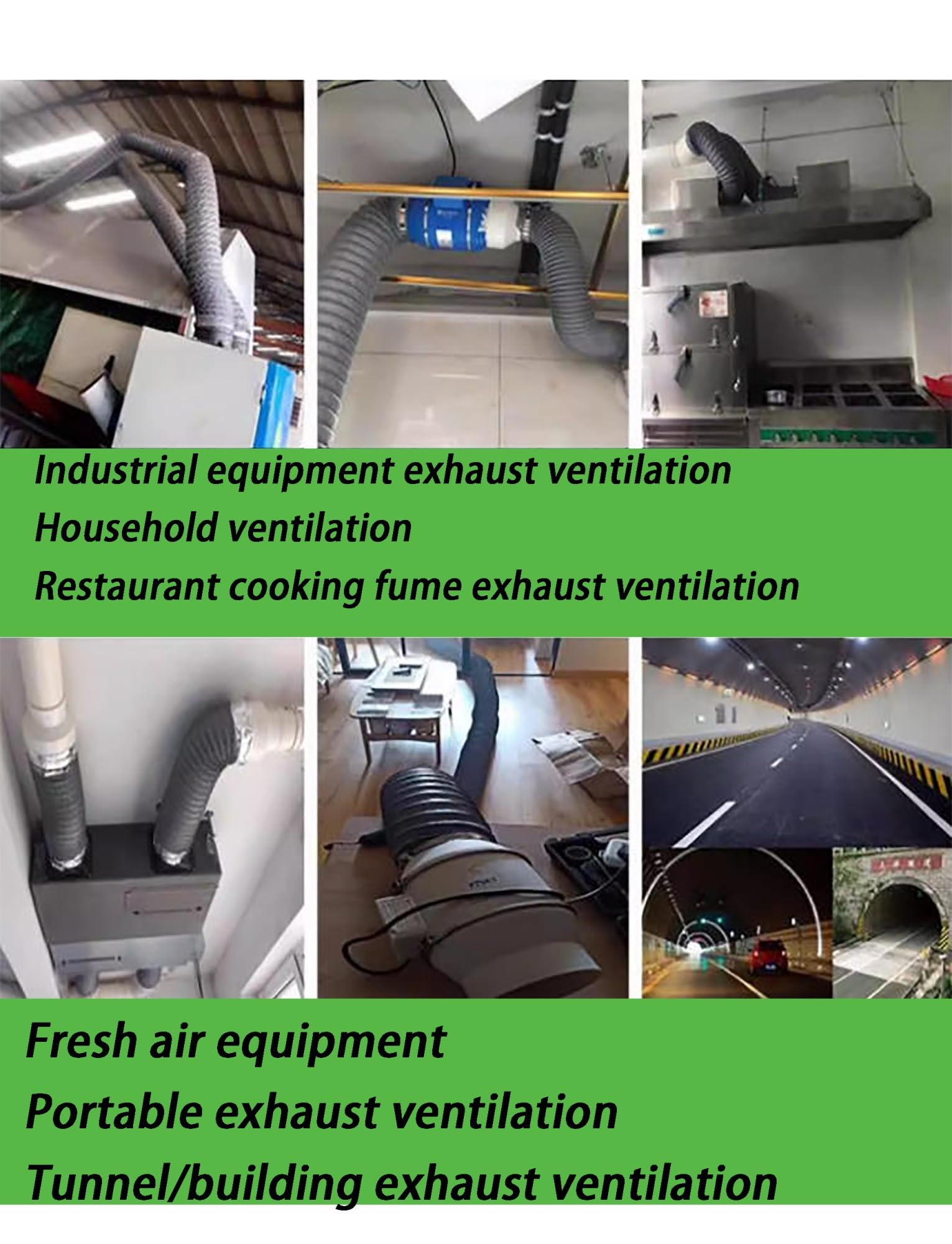 Tubo telescopico per ventola di scarico, flessibile per officina, tenda da coltivazione, cucina, cantina