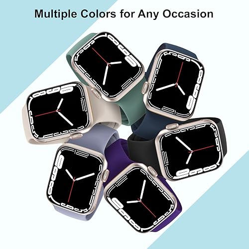 Miniatura 4 de Paquete de 6 correas compatibles con Apple Watch de 1.496 in 1.575 in 1.614 in 1.654 in 1.732 in 1.772 in 1.929 in, correas deportivas de silicona