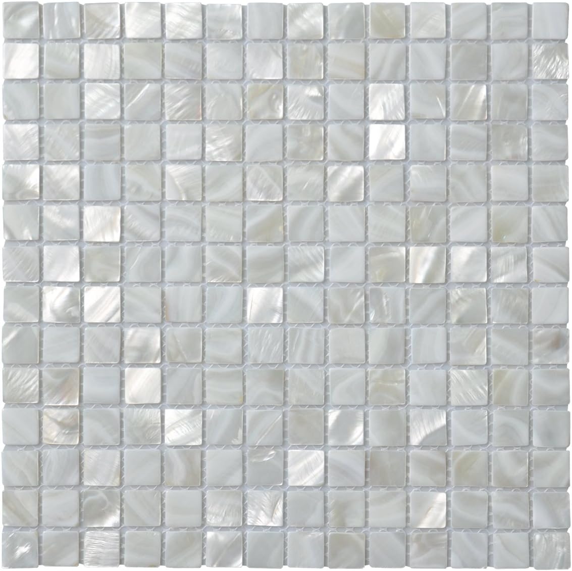 Art3d 10-Pack Oyster Mother of Pearl Square Shell Mosaic for Kitchen Backsplashes, Bathroom Walls, Spa Tile, Pool Tile - - 