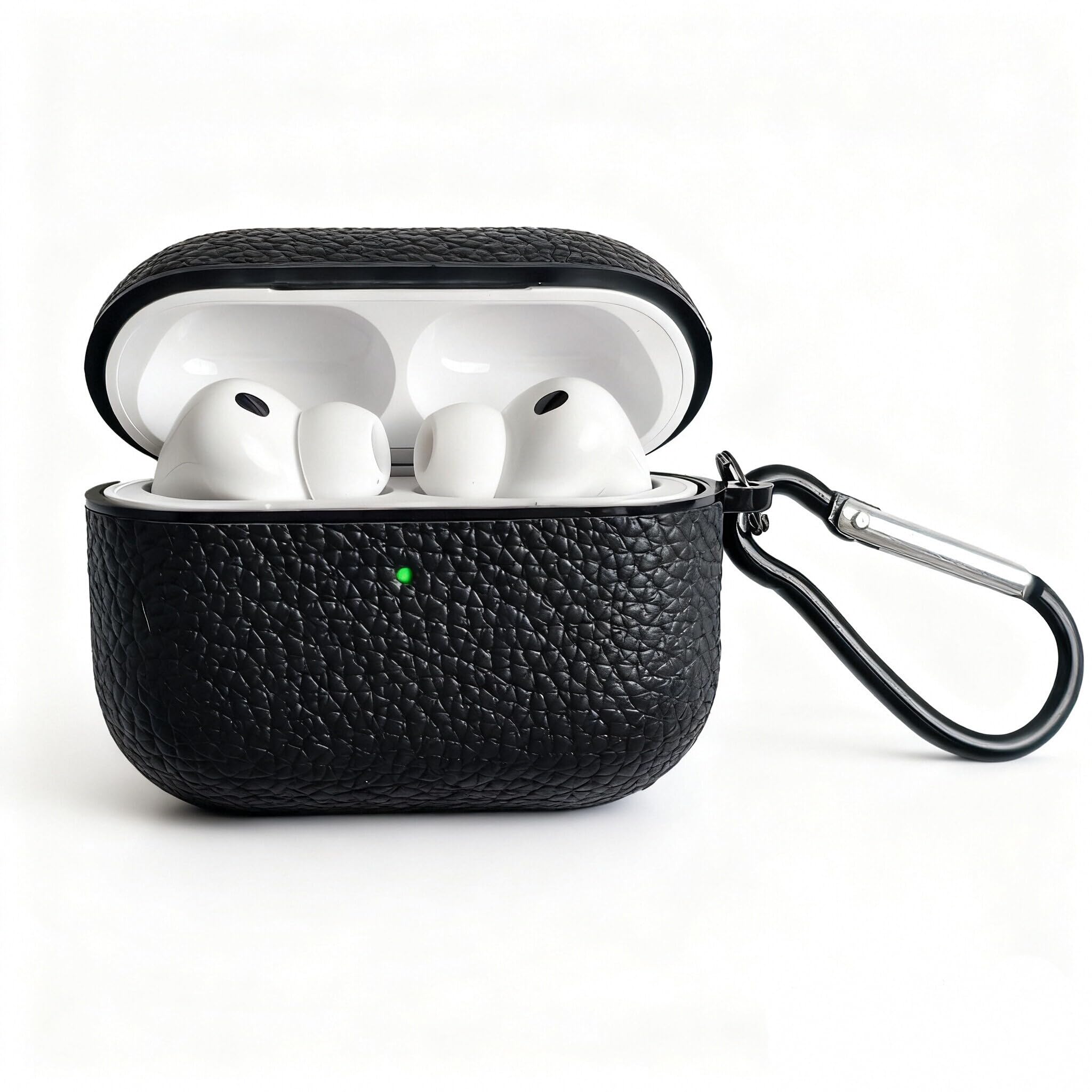 for Leather AirPods Pro 3 Case 2025|Cute Hard Air Pods Pro 3 Case (Model A2700​​/A2931)|with Keychain|Retro Airpod 3 Pro Cases for Man Women(Black)