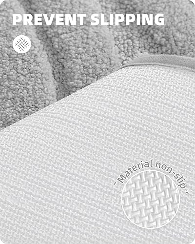 Miniatura 5 de Color G - Juego de 2 alfombras de baño de 16 x 24 + 20 x 32 pulgadas, antideslizantes, absorbentes, suaves, lavables a máquina, de secado rápido,