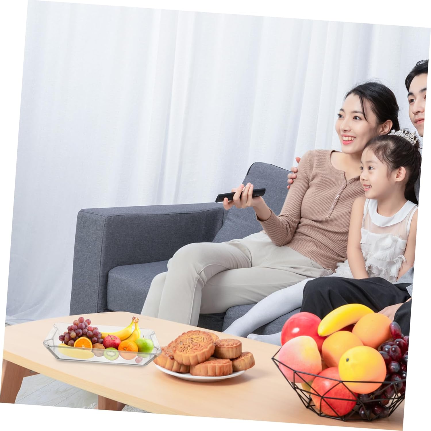 Unomor Delicate Fish Steaming Platter Tempered Glass Food Serving Tray for Events Modern Design Elegant Centerpiece for Dining Table Suitable for Fish and Desserts