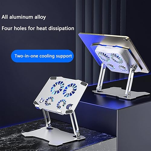 Miniatura 3 de Soporte ajustable para computadora portátil de aleación de aluminio para soporte de computadora portátil Soporte de ventilador de refrigeración Base