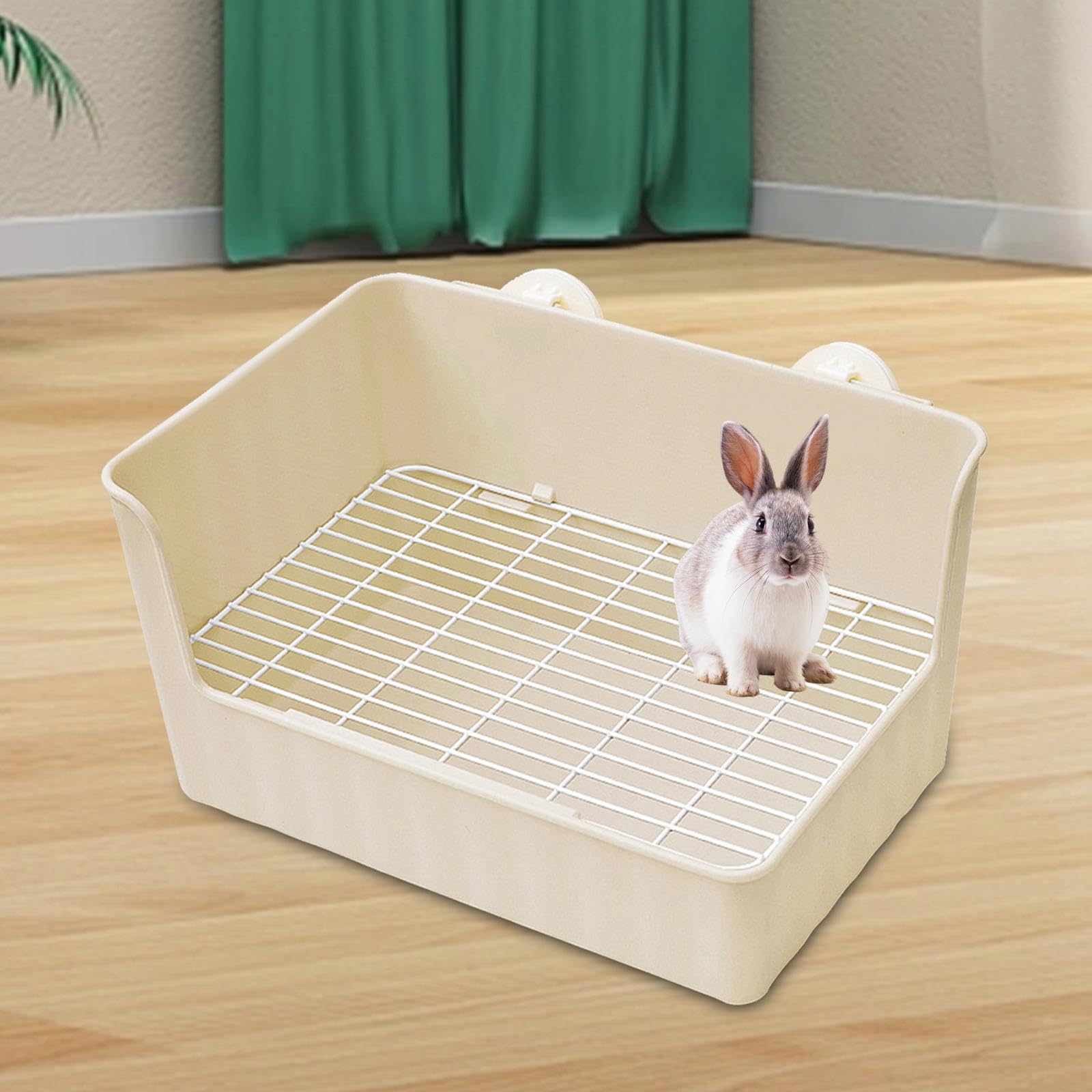 F Fityle Bac à litière pour Lapin Potty Trainer Tray Literie Box Cage WC Bunny Toilet Box Pet Pan pour Petits Animaux, Chinchilla, Furet, Chats d'intérieur, Brun