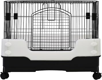 Homey Pet Chinchilla Ferret Pet Crate Small Animals Cages for Rabbit, Rat, Hamster, Guinea Pig, Squirrel, Include Caster Tray and Urine Guard, 1 Level