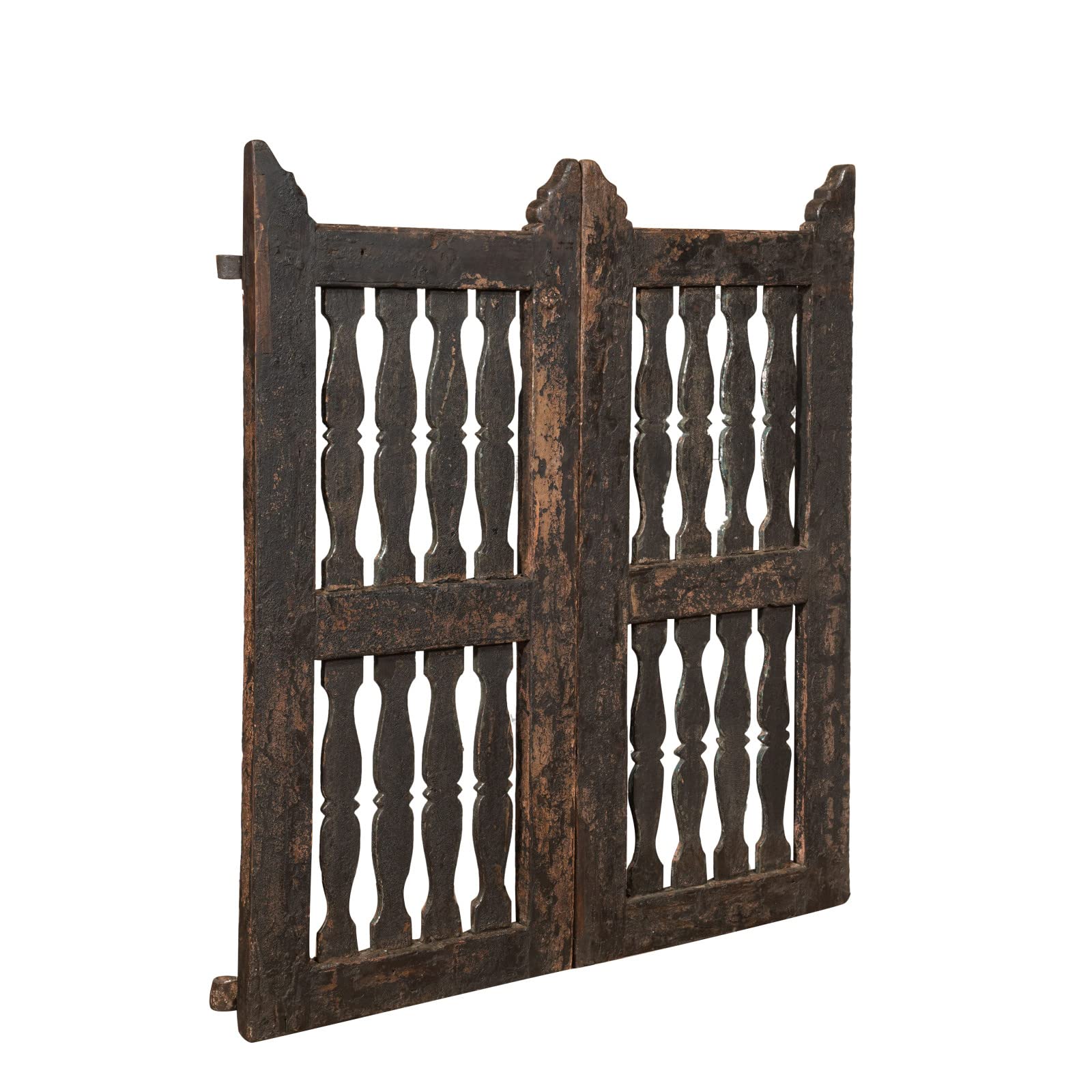 Biscottini Cancelletto in Legno per Esterno 112x4x100 cm | Cancello Giardino con Doppia Anta | Cancelletto Giardino Esterno Vintage restaurato