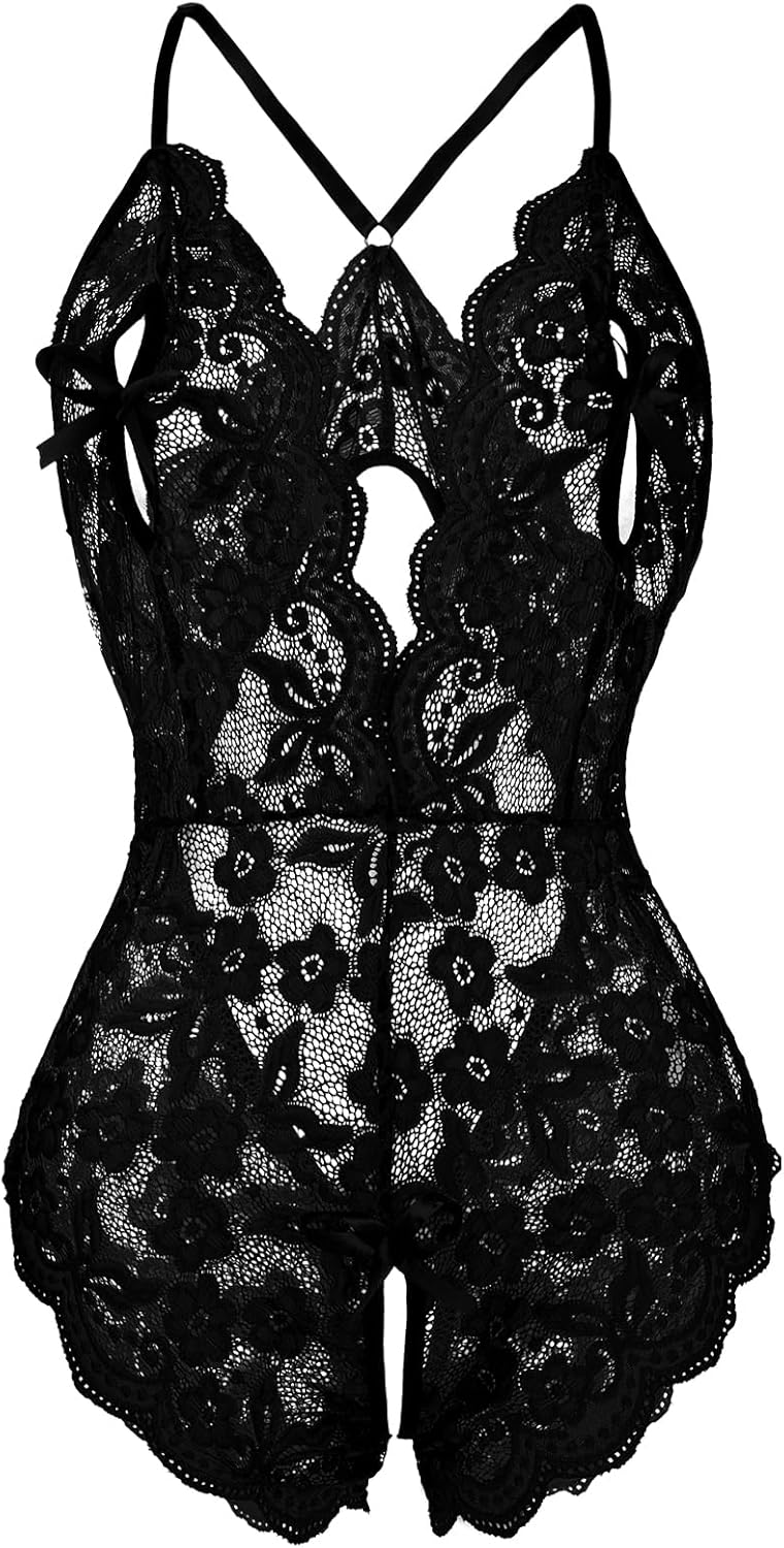 Sexy Lingerie for Women Lace Bodysuit Lingerie Deep V Neck One Piece Babydoll Sleepwear - Image 6