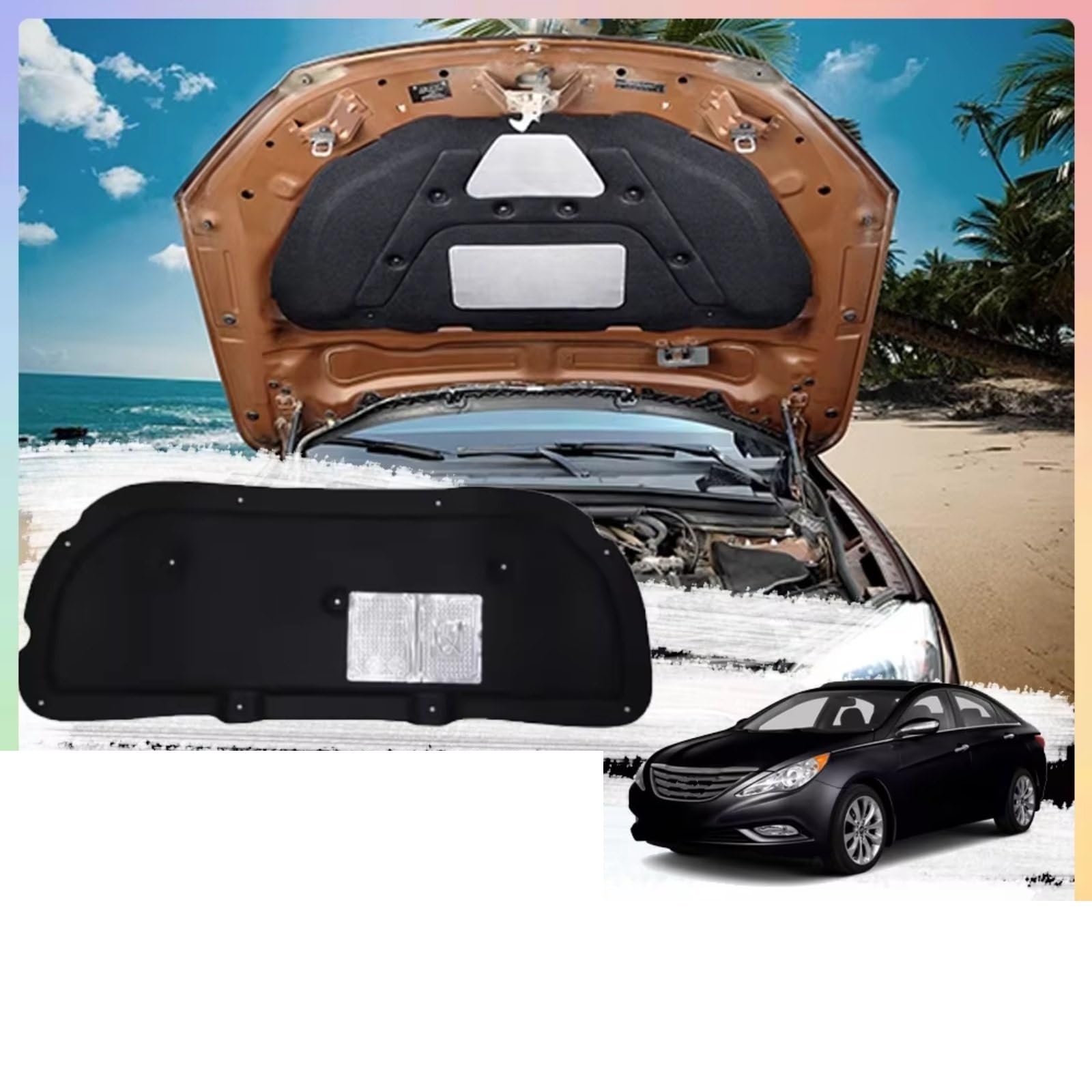 Componenti Vano Motore Auto Cappuccio Isolante Motore Pad Cotone Copertura Insonorizzata Calore Zerbino Compatibile Con Hyundai Per Sonata Per I45 2010 2011 2012 2013 2014