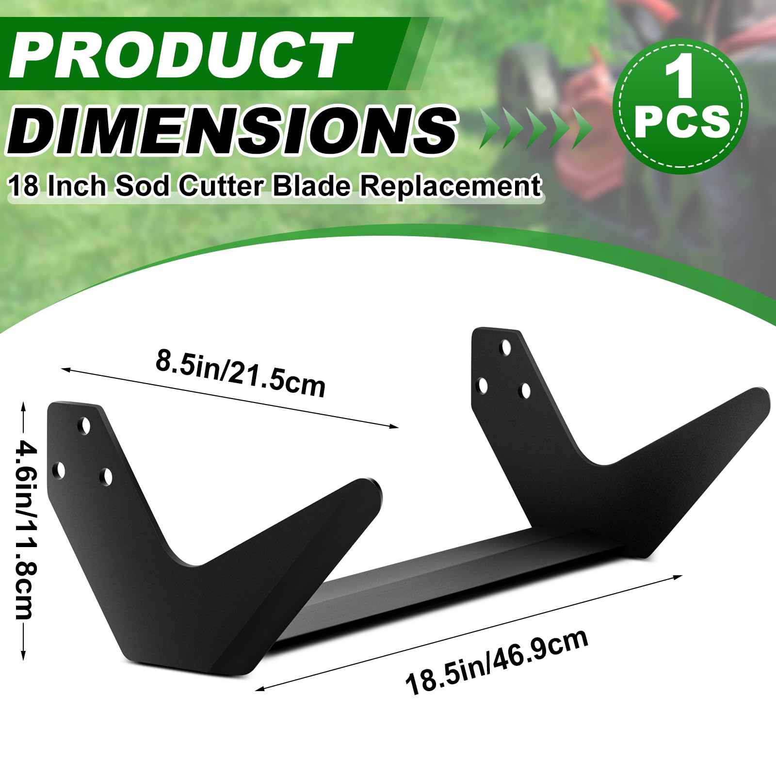 Threlaco Hoja de corte de césped de 18 pulgadas compatible con cortadores de césped Ryan de repuesto para todas las máquinas cortadoras de césped de 18 pulgadas 4132717 4132717.7