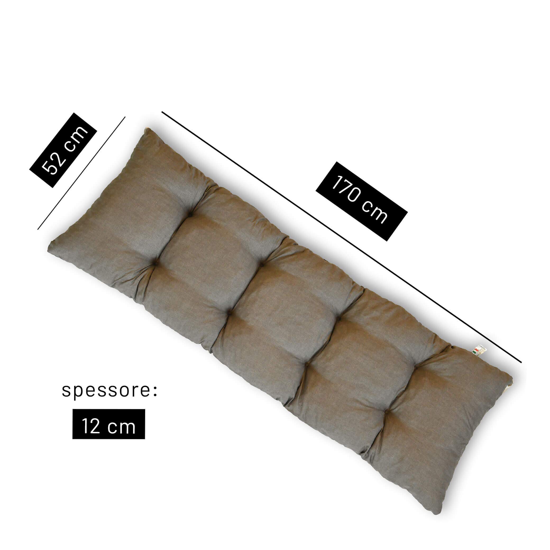Cuscini per Dondolo 4 posti (170x52x12cm) - Incluso anche il tettuccio coordinato - 100% Made in Italy - Ideale per esterni (giardini e cortili) - Telaio non incluso