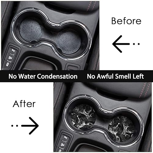 Miniatura 4 de Portavasos Britimes absorbentes, para automóvil, 2 unidades, para portavasos, 2.56 pulgadas, piedra de cerámica y base de corcho antiarañazos