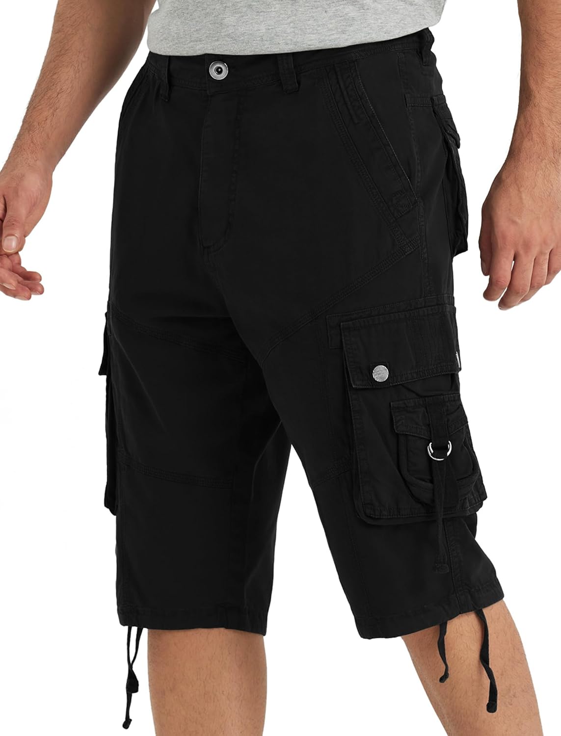 VOPOKER Cargo Shorts for Men Multi Pockets Mens Shorts Twill Below Knee 13 Inches Cotton Relaxed Fit Hiking Outdoor Work