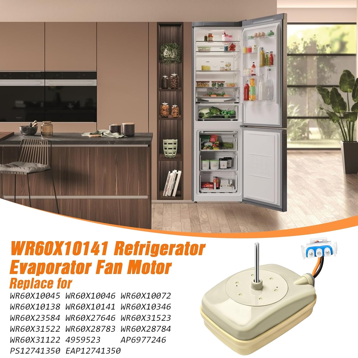 5PCS WR60X10141 Evaporator Fan Motor Replacement for G.E Hotpoint Refrigerator, WR60X31522 Compatible with WR60X23584 WR60X10346 WR60X10045