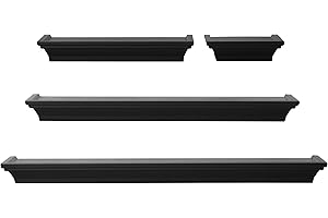 Melannco Modern Floating Wall Shelves with Lip for Display and Storage, Unifying Home Decor