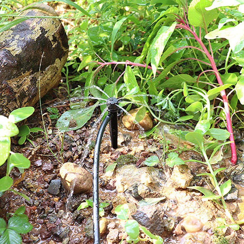 50 Stück Verstellbare 8-Loch-Tropfer mit Spikes, Gartensprinkler, Bewässerung, Pfahlstrahler, Gartengewächshaus-Bewässerungsgerät, Einfach zu Bedienen