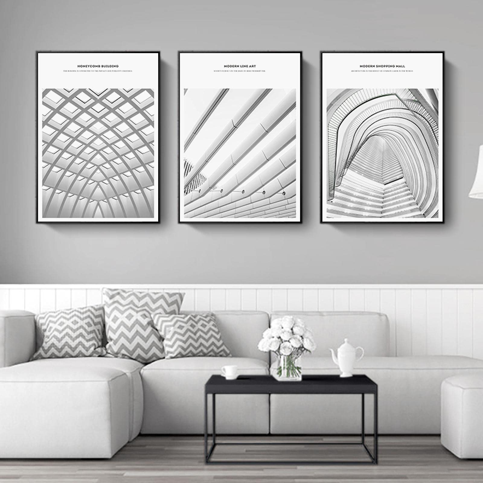 Mur photo décor à la maison triptyque abstrait sans cadre 40x60cm - 8