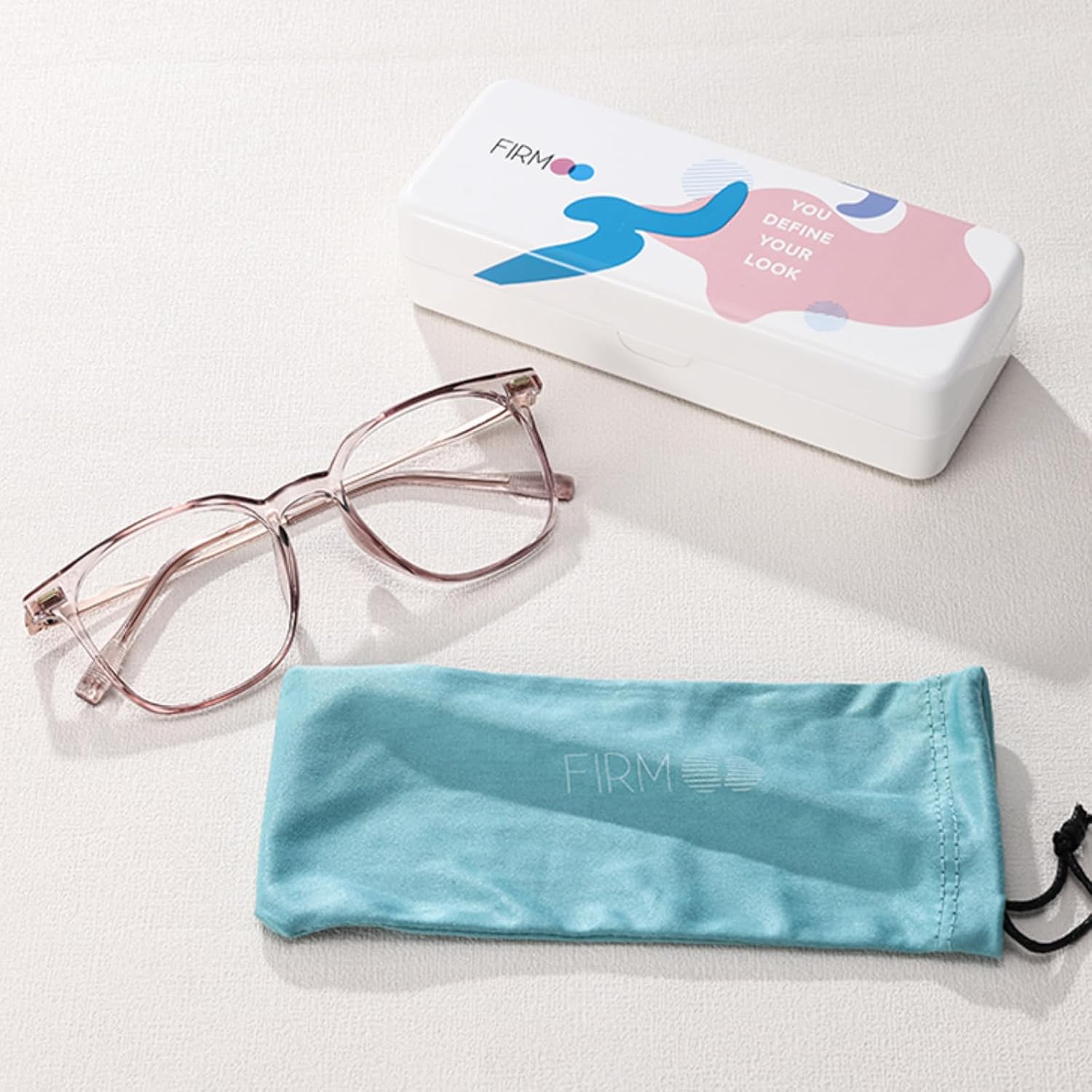 Firmoo Blue Light Blocking Glasses for Men Women Classic Square Frame Computer Glasses, Lightweight TR90 Frames