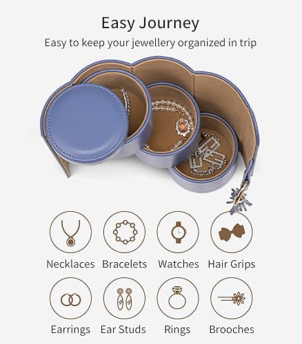 Vista 58 de Vlando Viaggio - Joyero pequeño, caja de almacenamiento para accesorios de viaje A. Gris