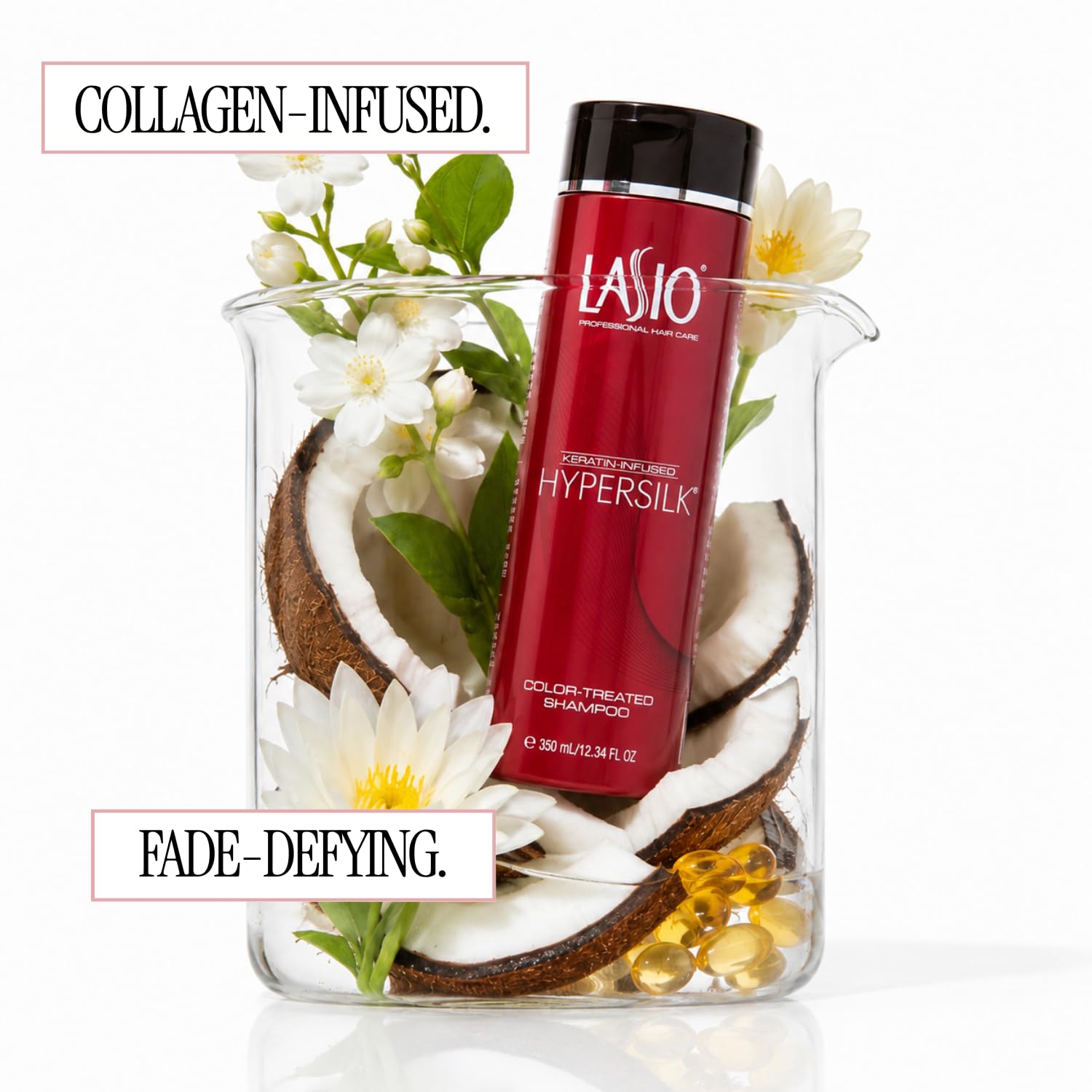 Lasio Keratin-Infused Hypersilk Shampoo and Conditioner Set for Color-Treated Hair, 12.34 Fl Oz