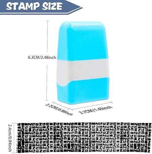 Miniatura 2 de Sello de robo de identidad, sellos de rodillo de protección de identidad con paquete de 2 recambios de tinta, 2 sellos de rodillo confidenciales