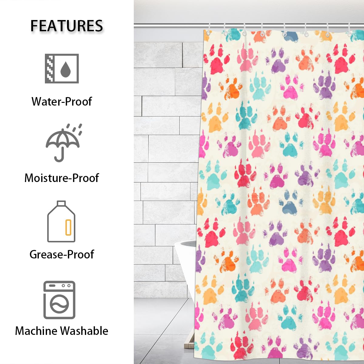 Sheltie Duschvorhang Mit Lustigem Taschenhund-Muster – 152x184 Cm, Wasserdicht, Polyester, Mit Haken