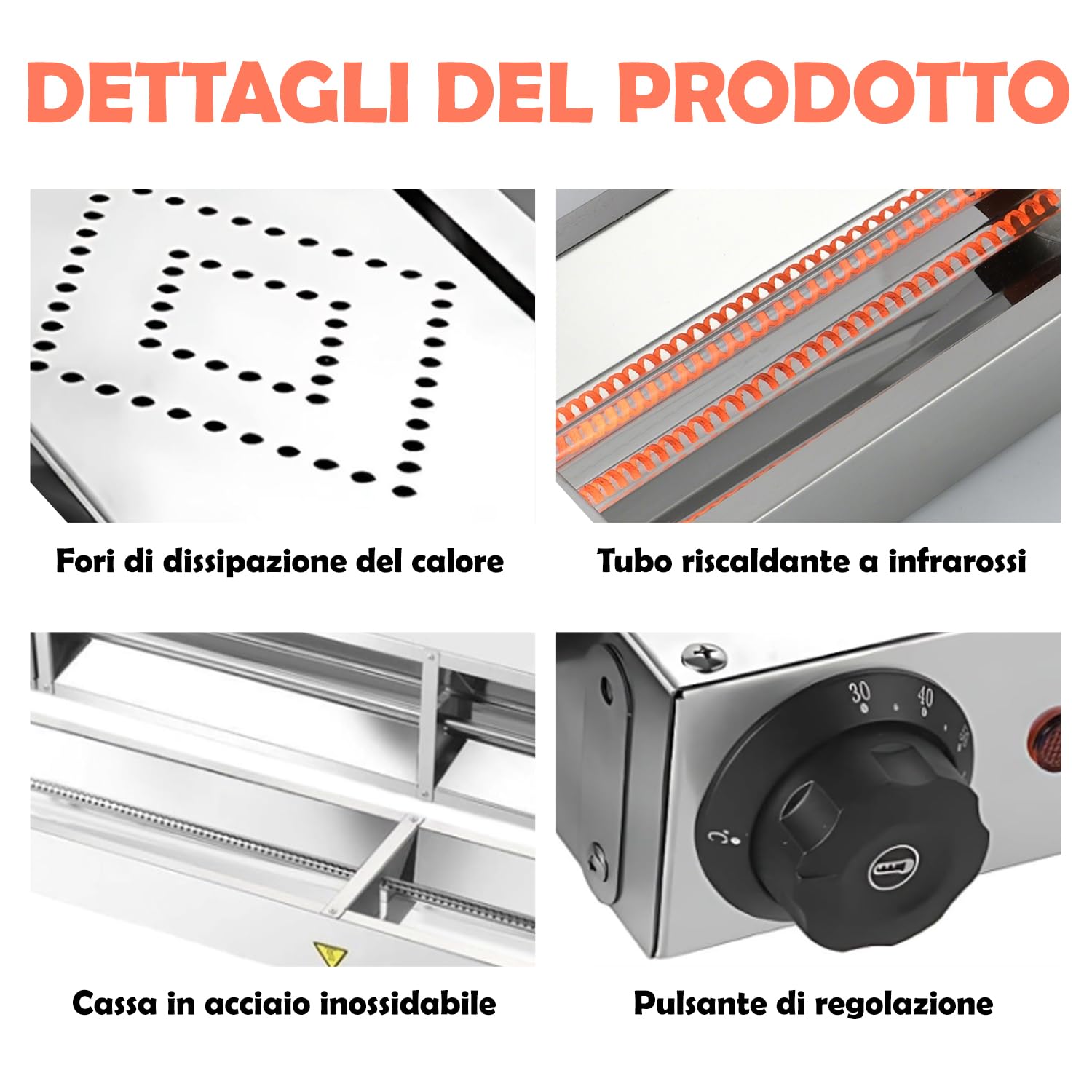 Lampada Scaldavivande da Cucina | Lampada Riscaldante a Infrarossi a Sospensione, Temperatura Regolabile (30–80 °C) | Lampada Scaldavivande a Sospensione adatta a Buffet, Mense e Hotel (1, 90cm)