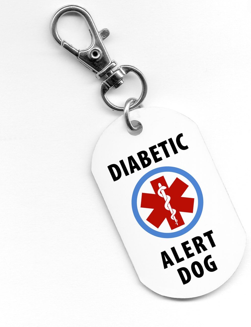 DIABETIC ALERT Service Dog 1 x 2 inch Aluminum Core Dog Tag 2-Sided