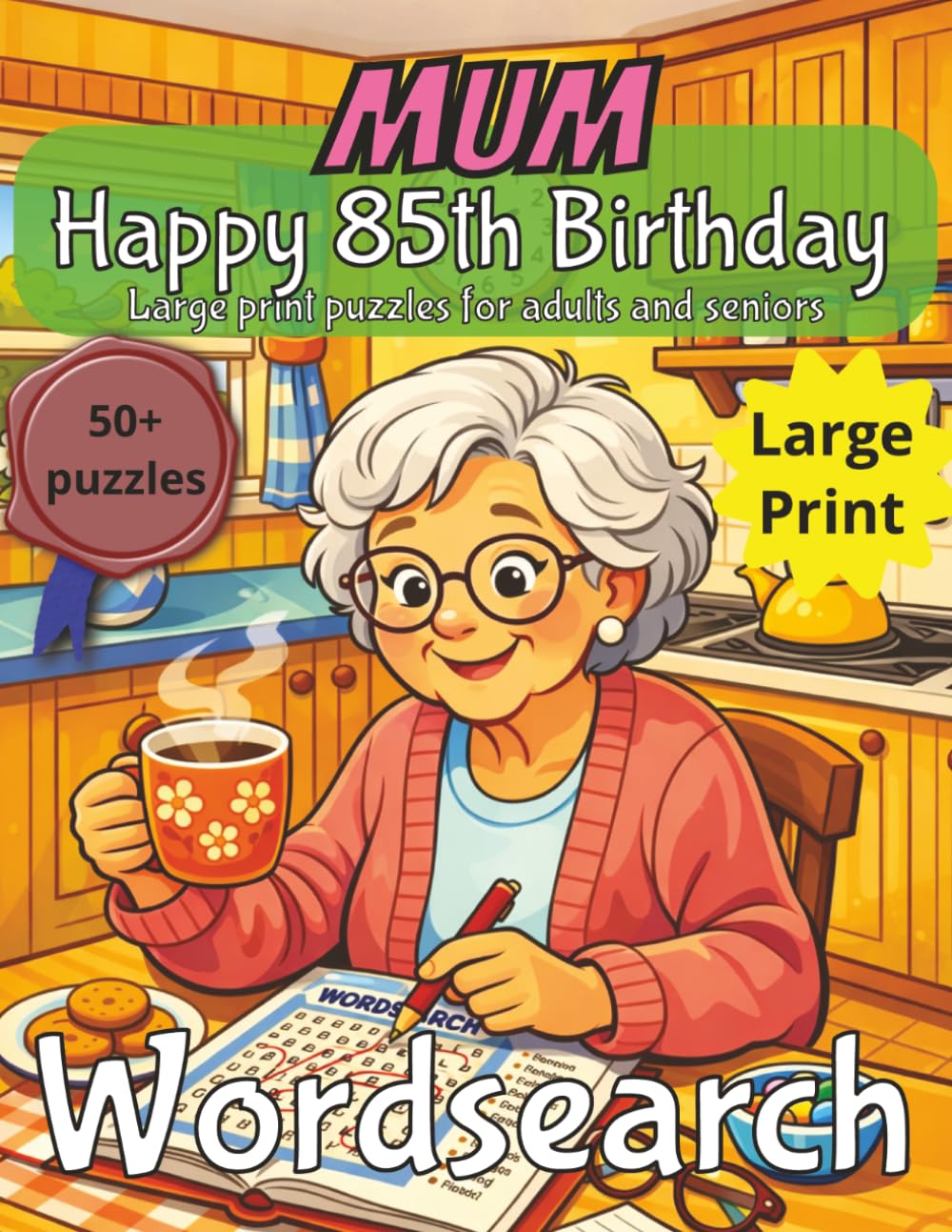 Happy 85th Birthday Mum Word Search: 85th Birthday Gift Mum Uk| Gifts for Women | Present for Senior | 85 Year old Gift | 85th Gift for Women | ... | Fun Gift Elderly | Mother 85th Present