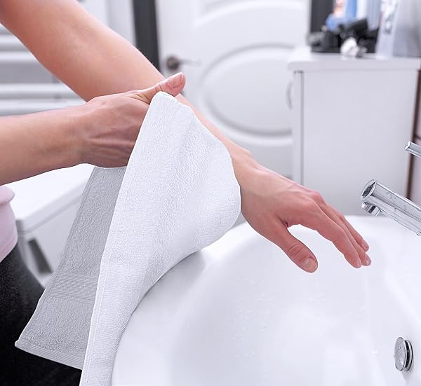 Utopia Towels 6 Pack Premium Hand Towels, 16 by 28 inches, 100% Ring Spun Cotton, Soft and Absorbent 600 GSM Towels for Bathroom, Gym, and Hotel, White - 3
