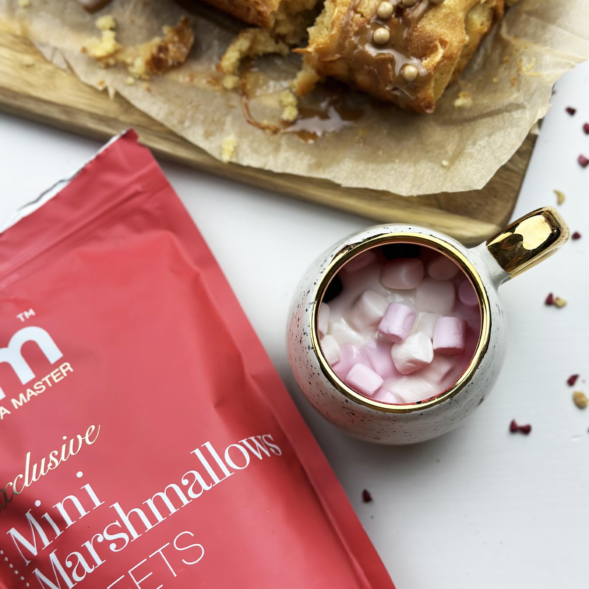 BAM Mini pianki marshmallows, posypka do ciast, idealna do dekoracji ciast, różowa, kremowa i biała, 250 g