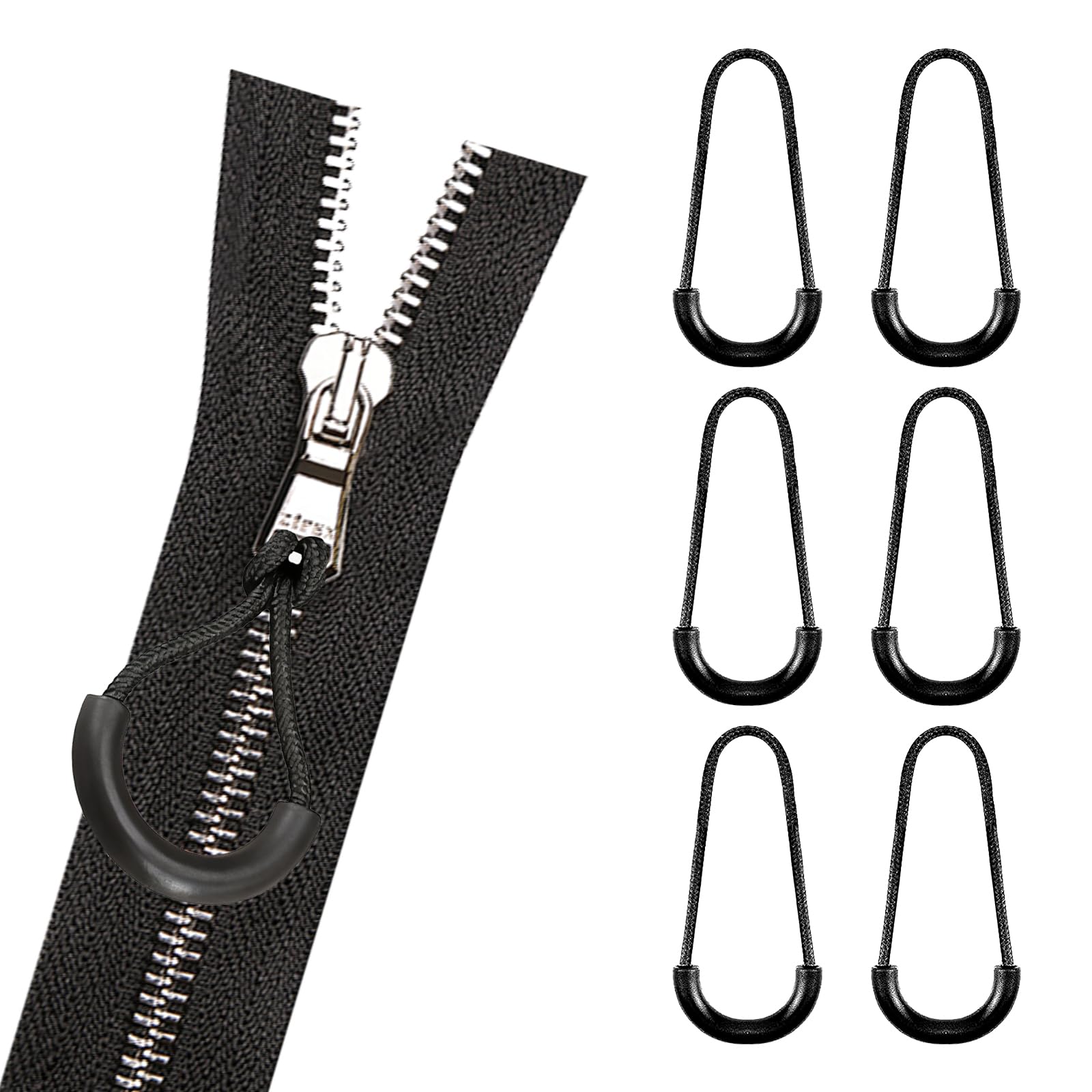 north face backpack zipper replacement 24 Pcs Black U-Shape Nylon Pulls, Heavy Duty Zipper Tags for Replacement, Cord Extension for Luggage Purse YGroup_40G Size:4 1/2