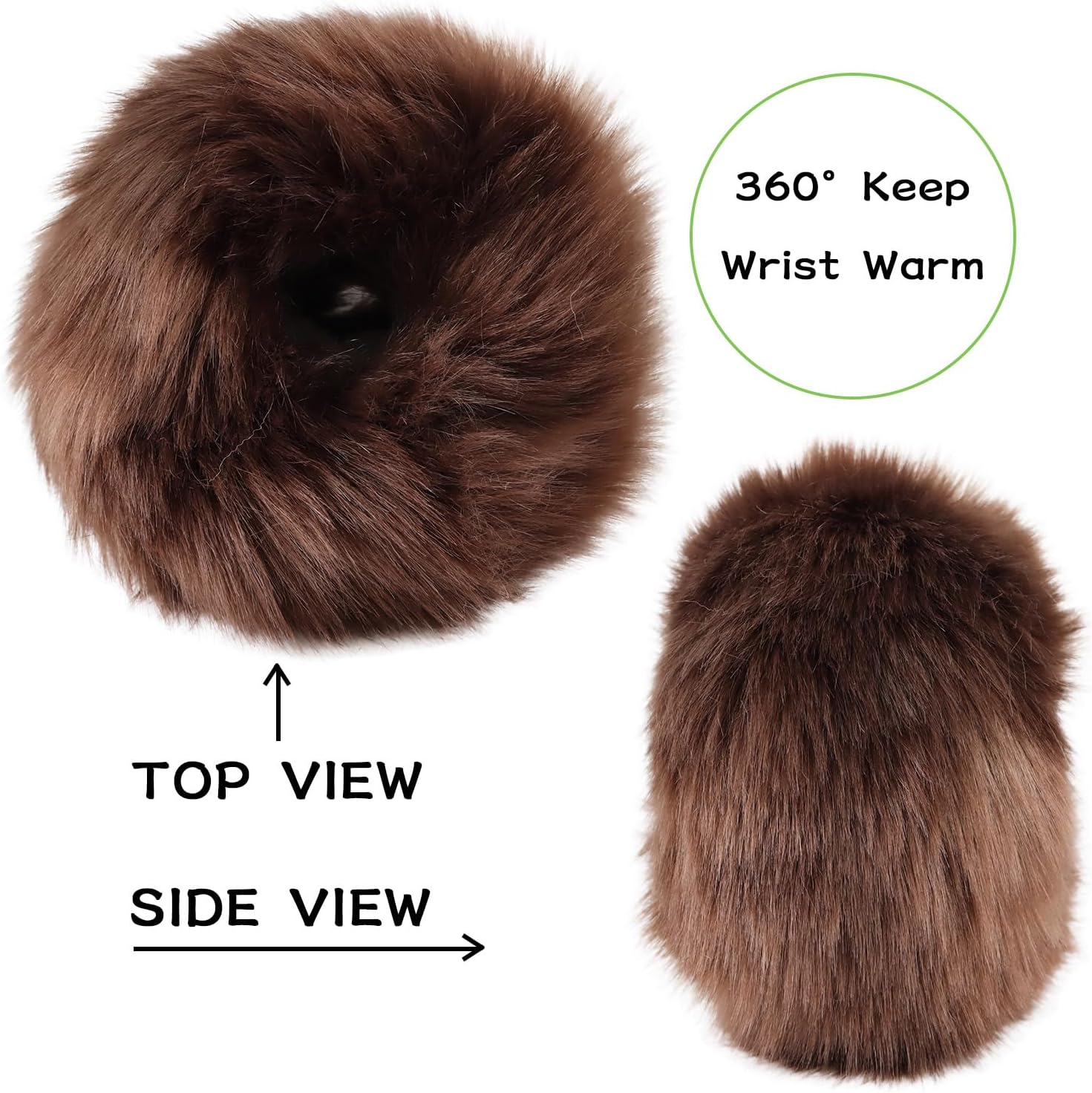 Peecabe Winter Women Fuzzy Arm Warmers Girls Faux Fur Short Wrist Cuffs Fluffy Soft Wrist Cover Ankle Warmer - Image 5