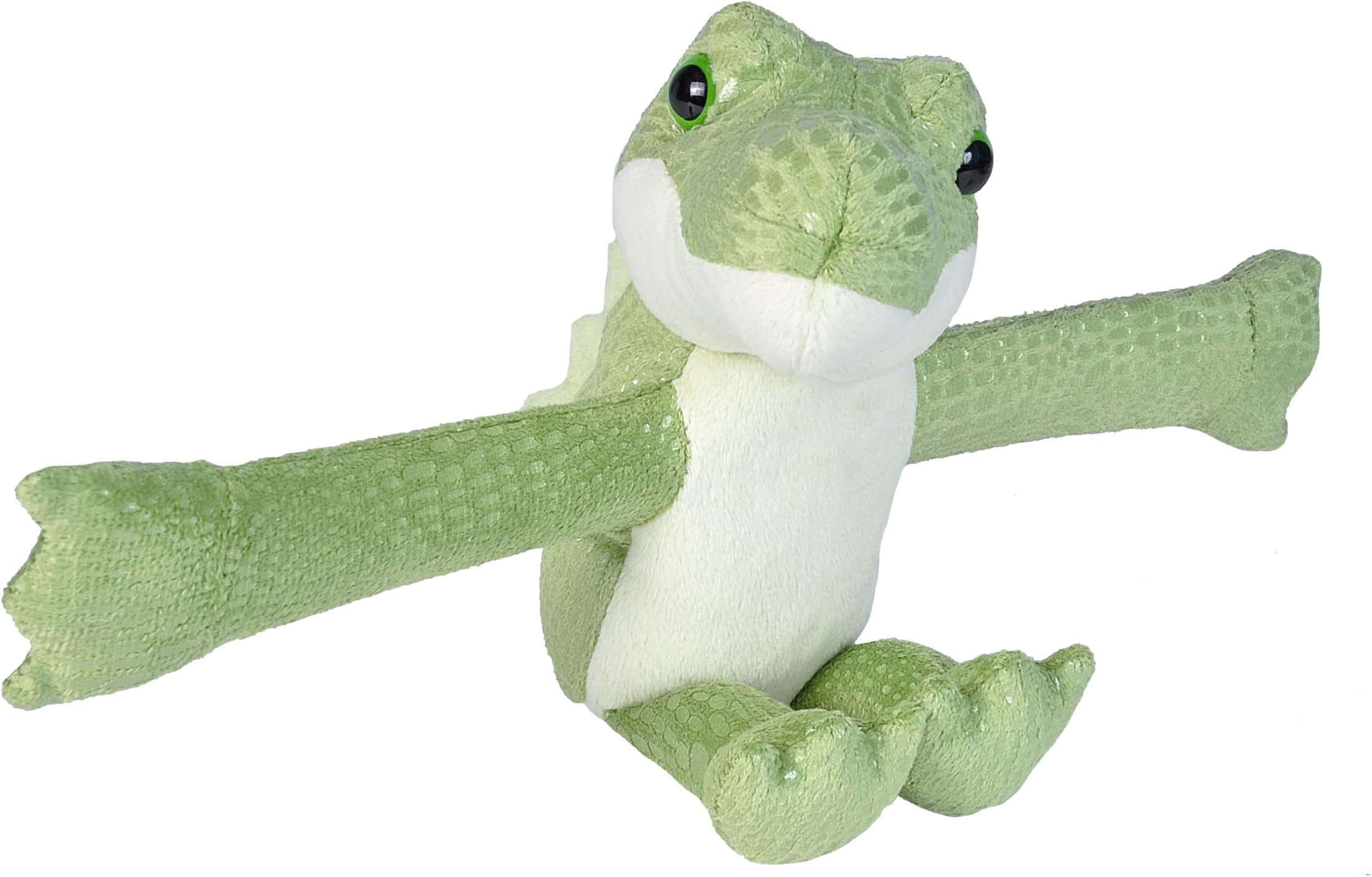 Wild Republic Huggers Soft Toy Slap Bracelet, Gifts for Kids, Crocodile Plush Toy 20 cm, Green