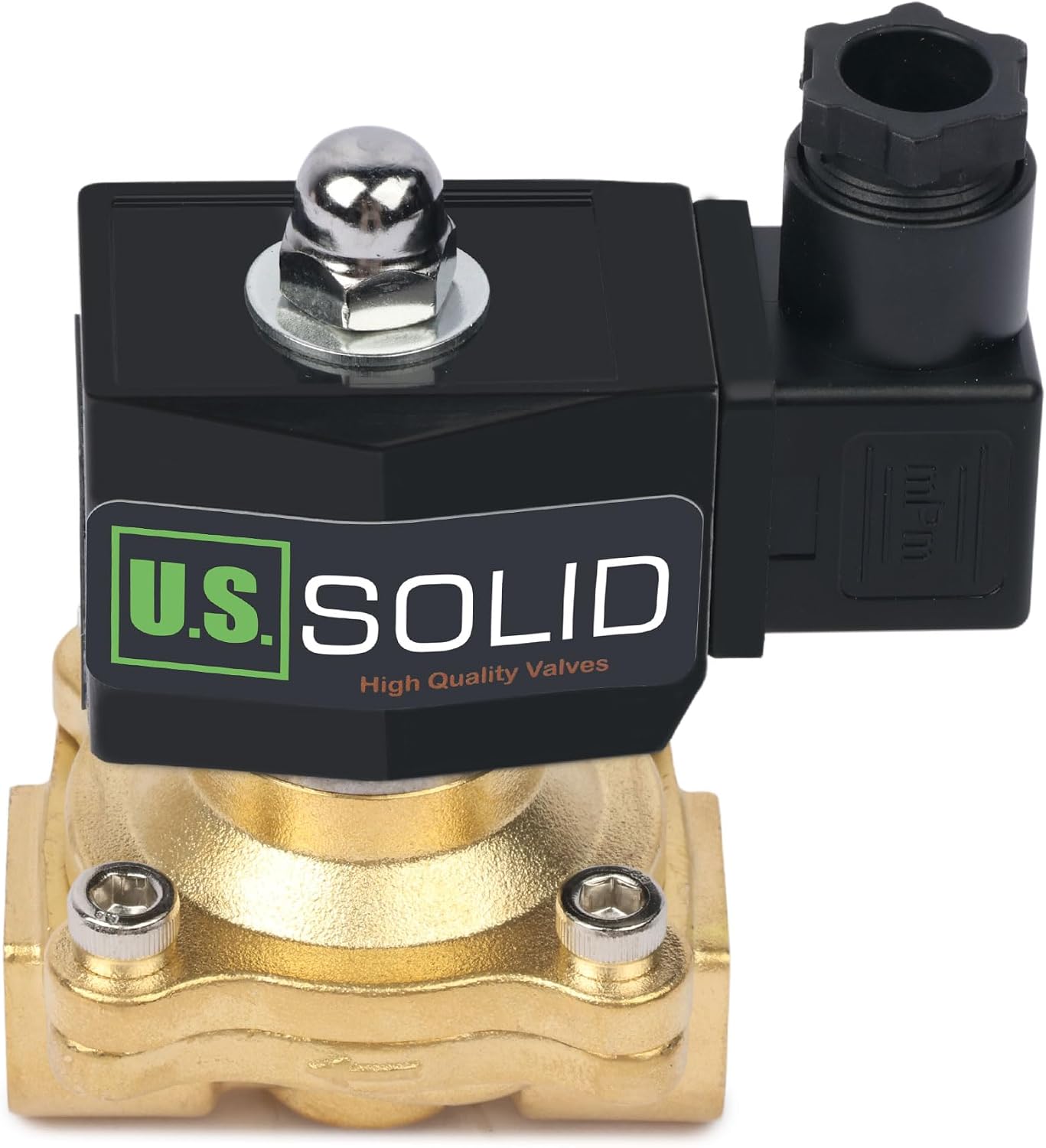 U.S. Solid 1/2" Brass Electric Solenoid Valve 12V DC Normally Closed VITON Air Water Oil Fuel