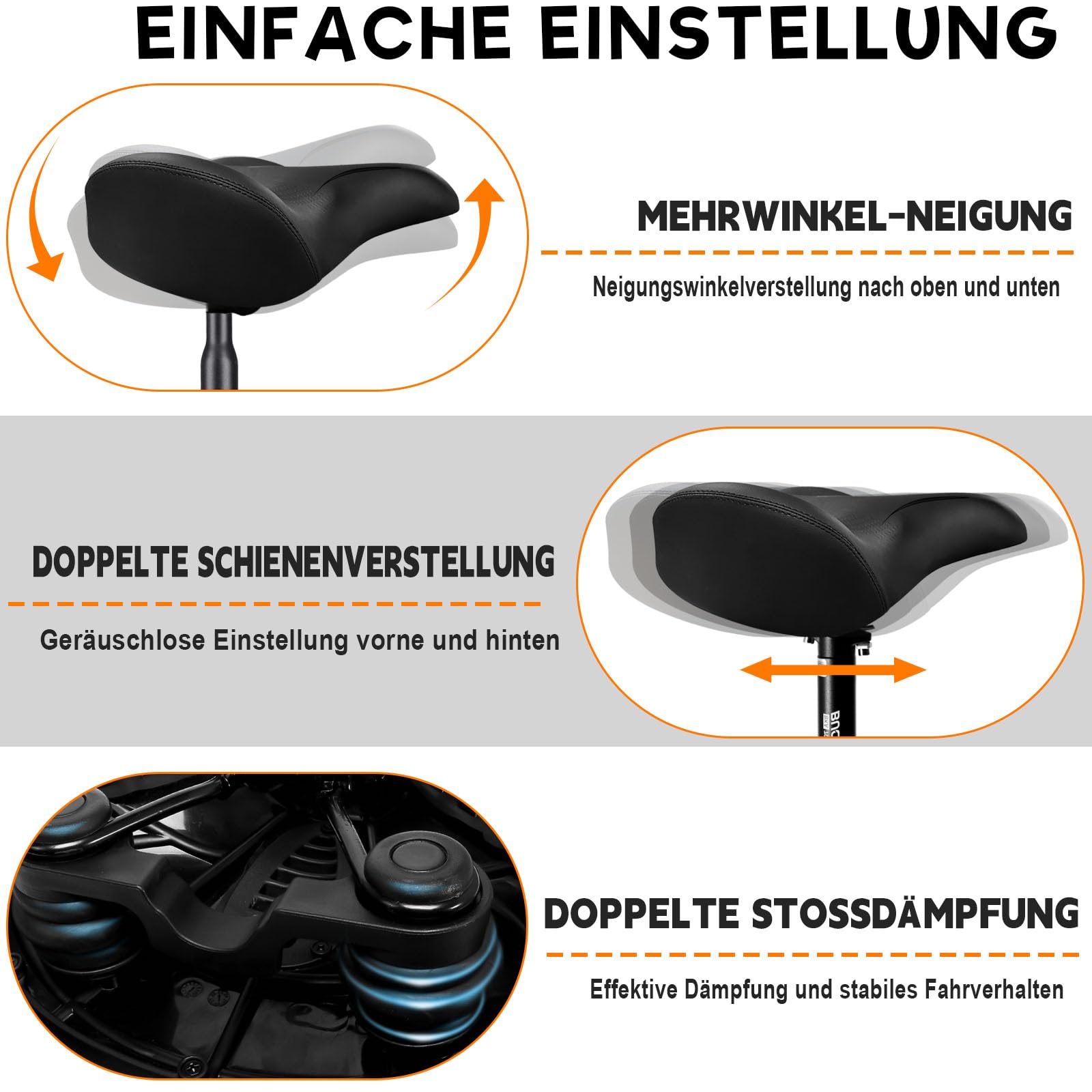 Coussin de selle de vélo extra large confortable pour homme et femme – Grand siège rembourré en mousse souple pour vélo d'appartement, peloton, vélo électrique, vélo stationnaire, vélo