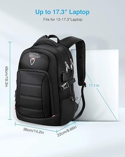 Miniatura 5 de HOMIEE Mochila para laptop, mochila de viaje extra grande de 40 L para hombres y mujeres, antirrobo, delgada, duradera, bolsa de computadora