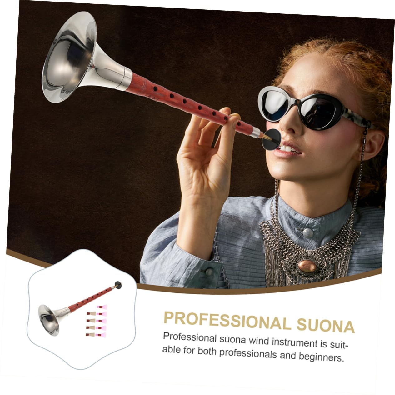 SOIMISS Strumento Musicale Suona Tasto C in Metallo Leggero e Facile da Usare, Set Adatto a Professionisti e Studenti per Musica Tradizionale Colore Casuale