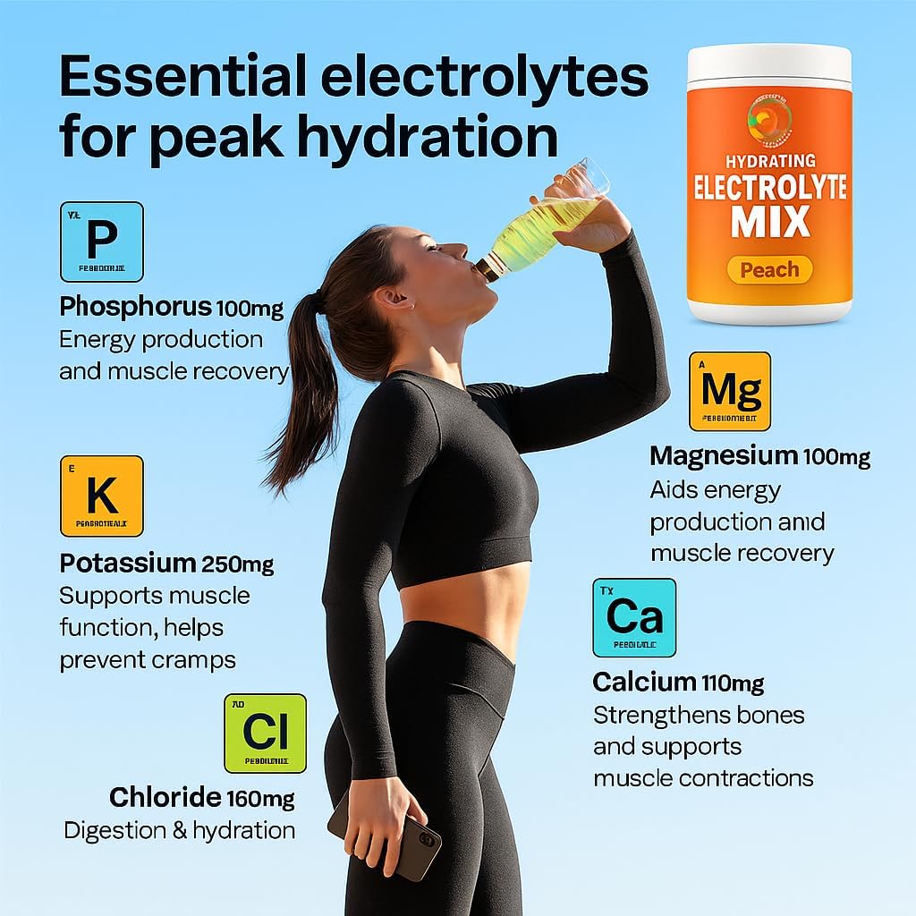Natural Electrolyte Powder Mix – No Sugar, Low Sodium, Vegan Hydration Supplement for Sports, Travel & Daily Use image 3
