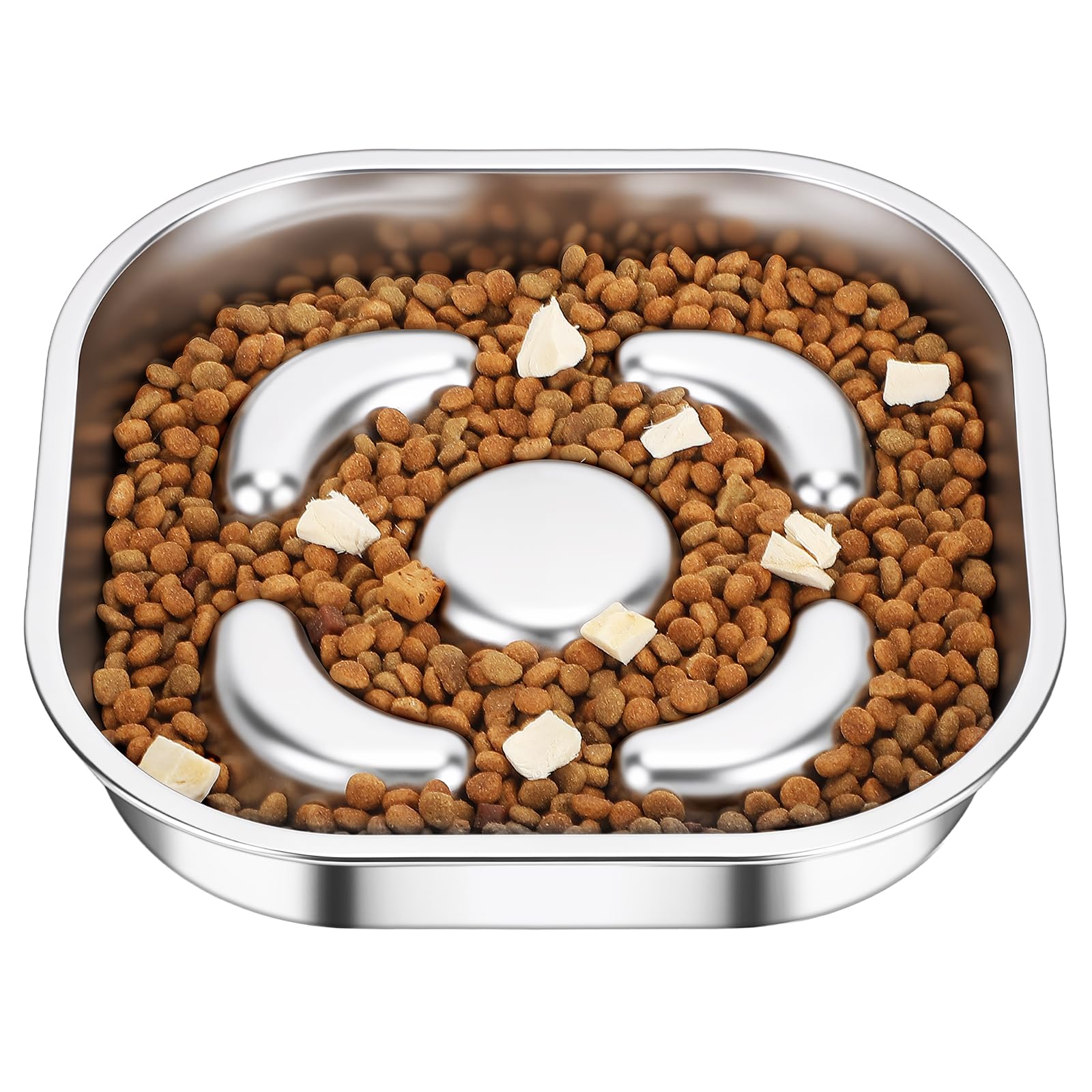 PETTOM Slow Feeder Dog Bowl, Stainless Steel Dog Bowls to Slow Down Eating, Puzzle Feeders for Dogs Puppys Stop Bloat Anti Gulping Healthy Eating — image 1