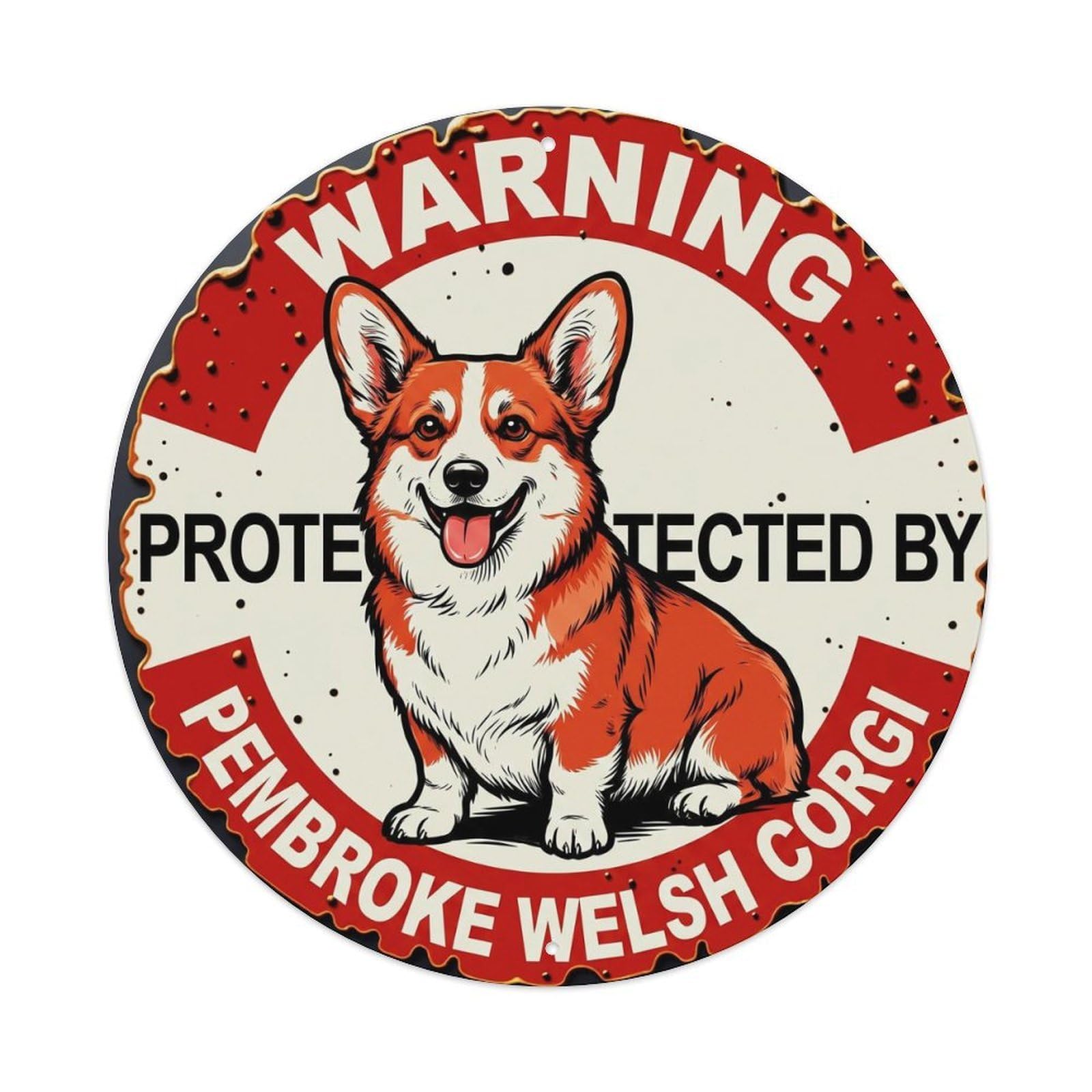 Metal Tin Sign Warning Protected By Pembroke Welsh Corgi Dog Security