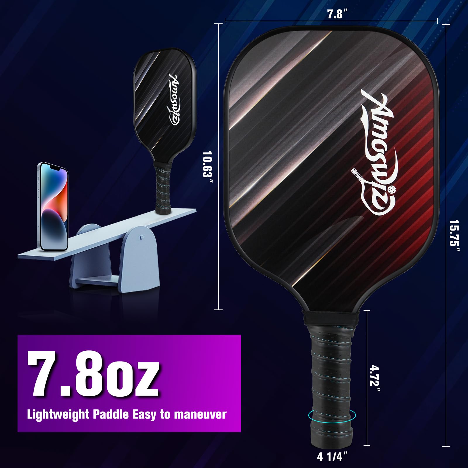 Pickleball Paddles Set of 4, 2/4 Pickle Ball Rackets with 4 Balls & a Backpack, Pickleball Gifts for Men & Women