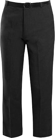 shelikes Mens Formal Trousers Business Trouser Office Work Pants Without Belt
